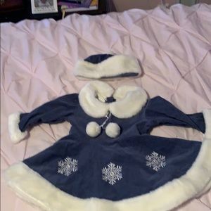 Toddler girl blue snowflake dress